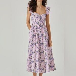 WEDELIA FLORAL BUSTIER MIDI DRESS